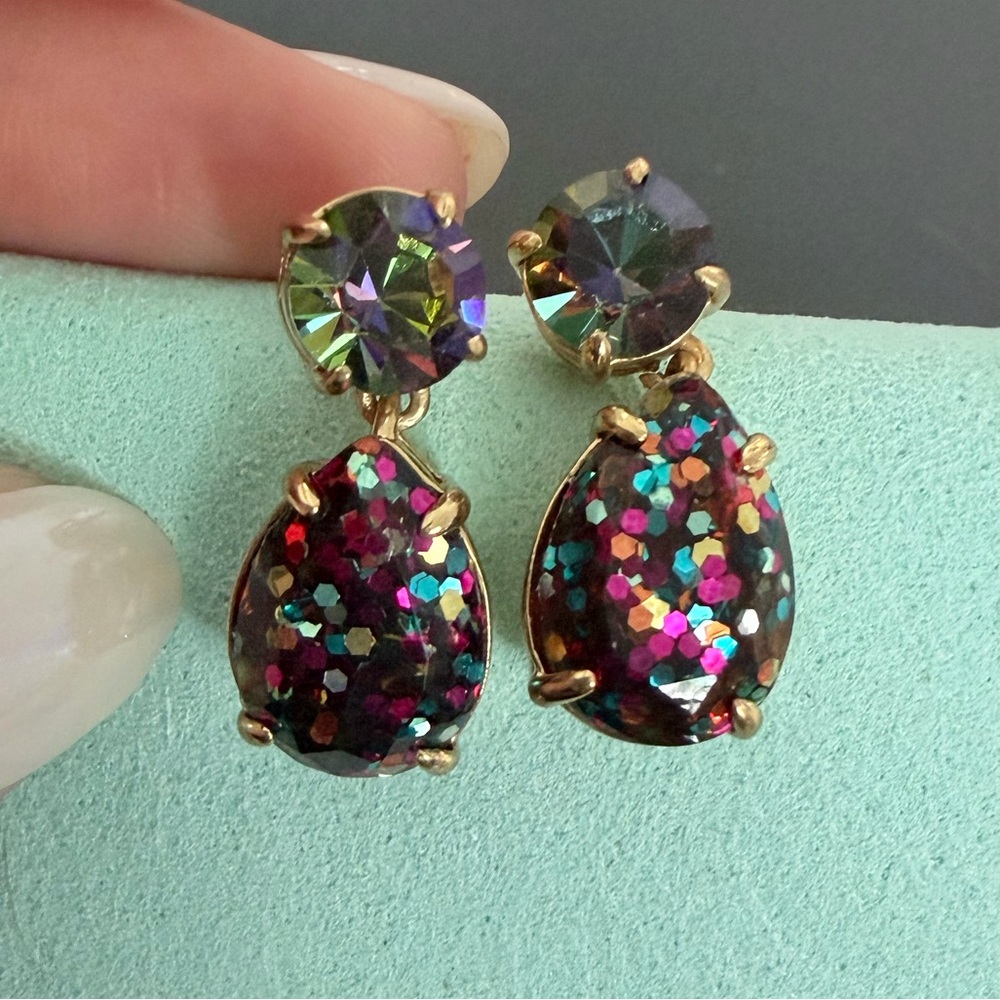 Kate Spade Glitter and Glee Confetti Drop Earrings - Gold/Multicolor